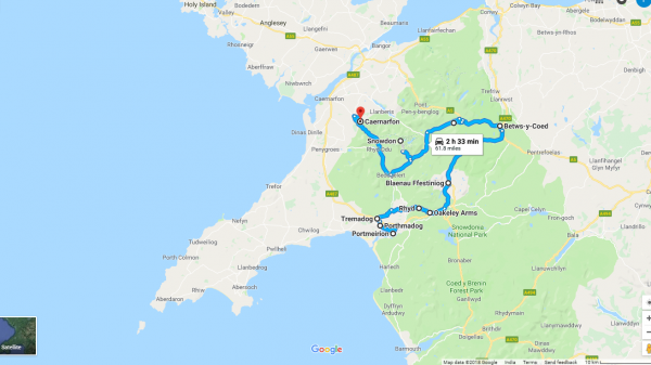 Places to visit in Wales Map